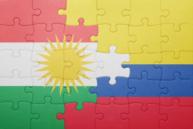Kolombiya ve Kürdistan ulusal bayrak ile bulmaca