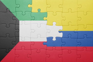 Kolombiya ve Kuveyt ulusal bayrak ile bulmaca