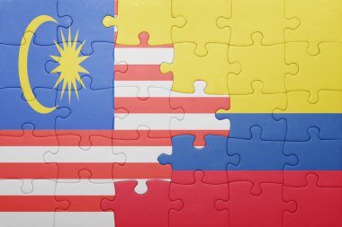 Kolombiya ve Malezya ulusal bayrak ile bulmaca