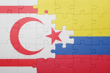 Kolombiya ve Kuzey Kıbrıs Türk Cumhuriyeti ulusal bayrak ile bulmaca