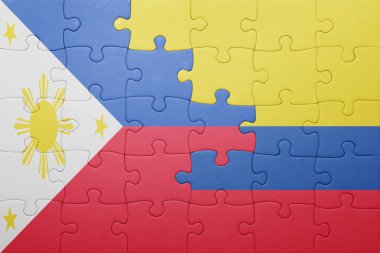 Kolombiya ve Türkiye ulusal bayrak ile bulmaca