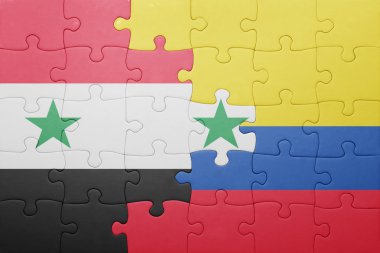 Kolombiya ve Suriye ulusal bayrak ile bulmaca