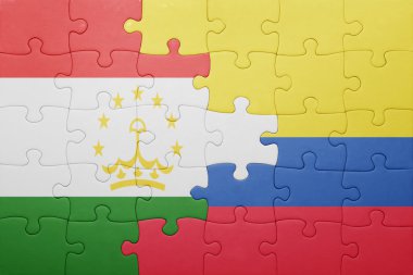 Kolombiya ve Tacikistan Ulusal bayrak ile bulmaca