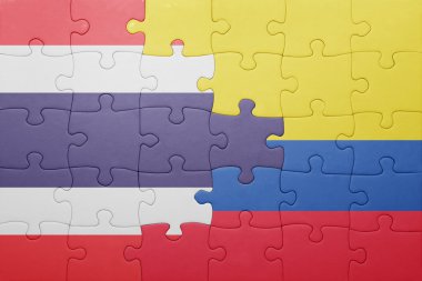 Kolombiya ve Tayland ulusal bayrak ile bulmaca
