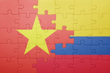 Kolombiya ve vietnam ulusal bayrak ile bulmaca