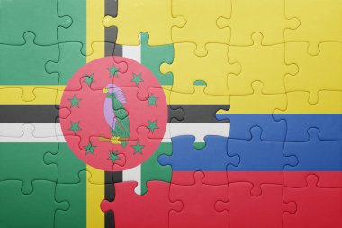 Kolombiya ve Dominika ulusal bayrak ile bulmaca