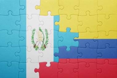 Kolombiya ve guatemala ulusal bayrak ile bulmaca
