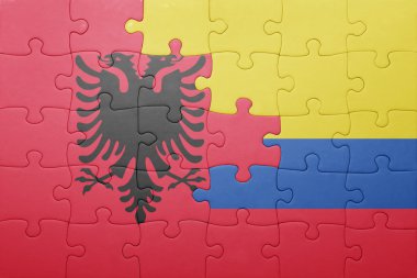 Kolombiya ve Arnavutluk ulusal bayrak ile bulmaca