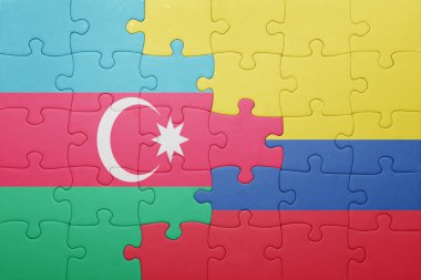 Kolombiya ve Azerbaycan ulusal bayrak ile bulmaca