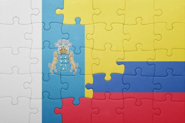 Kolombiya ve Kanarya Adaları ulusal bayrak ile bulmaca