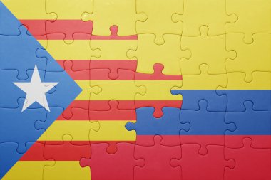 Kolombiya ve Katalonya Ulusal bayrak ile bulmaca