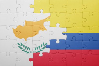 Kolombiya ve Kıbrıs ulusal bayrak ile bulmaca