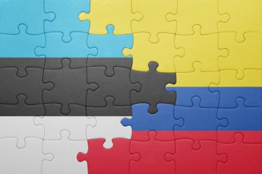 Kolombiya ve Estonya ulusal bayrak ile bulmaca
