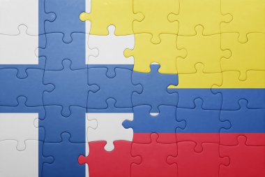 Kolombiya ve Finlandiya ulusal bayrak ile bulmaca