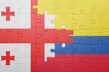 Kolombiya ve Gürcistan ulusal bayrak ile bulmaca