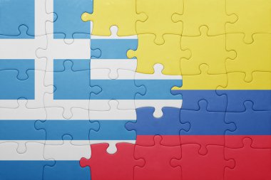 Kolombiya ve Yunanistan ulusal bayrak ile bulmaca