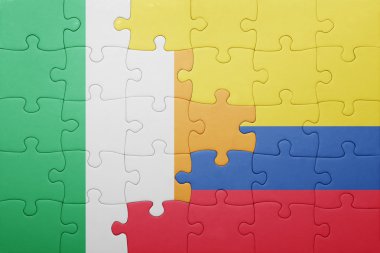 Kolombiya ve İrlanda ulusal bayrak ile bulmaca