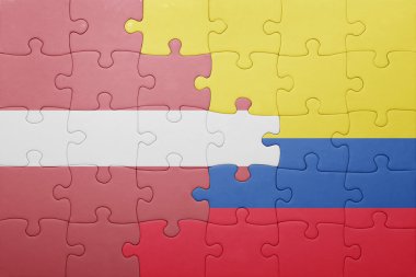 Kolombiya ve Letonya ulusal bayrak ile bulmaca