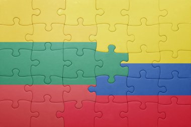 Kolombiya ve Litvanya ulusal bayrak ile bulmaca