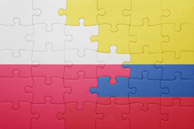 Kolombiya ve Polonya ulusal bayrak ile bulmaca