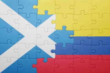 Kolombiya ve İskoçya ulusal bayrak ile bulmaca