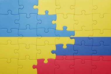 Kolombiya ve Ukrayna ulusal bayrak ile bulmaca