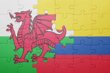Kolombiya ve Galler Ulusal bayrak ile bulmaca