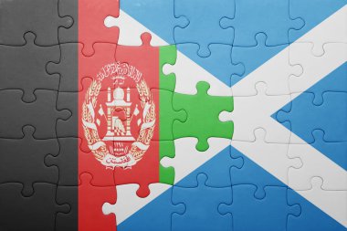 Afganistan ve İskoçya ulusal bayrak ile bulmaca