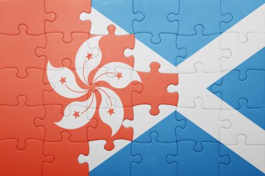 hong kong ve İskoçya ulusal bayrak ile bulmaca