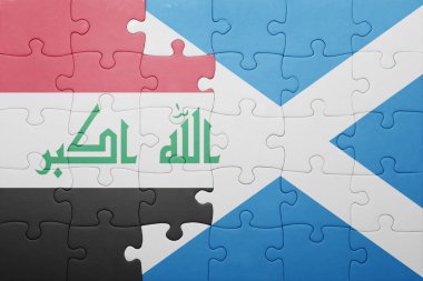Irak ve İskoçya ulusal bayrak ile bulmaca