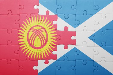 Kırgızistan ve İskoçya ulusal bayrak ile bulmaca
