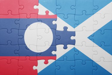 laos ve İskoçya ulusal bayrak ile bulmaca