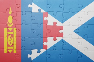 Moğolistan ve İskoçya ulusal bayrak ile bulmaca