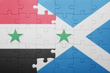 Suriye ve İskoçya ulusal bayrak ile bulmaca