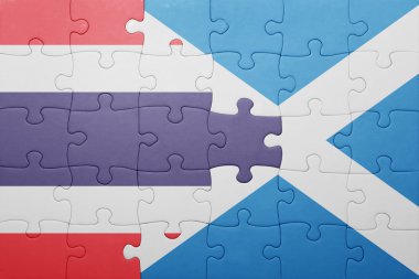 Tayland ve İskoçya ulusal bayrak ile bulmaca