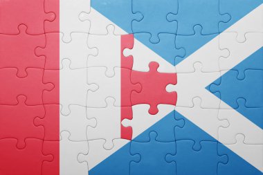 peru ve İskoçya ulusal bayrak ile bulmaca
