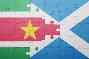 Surinam ve İskoçya ulusal bayrak ile bulmaca