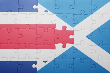 Kosta Rika ve İskoçya ulusal bayrak ile bulmaca