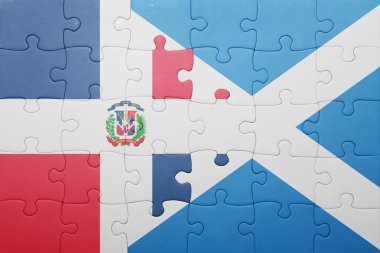 Dominik ve İskoçya ulusal bayrak ile bulmaca