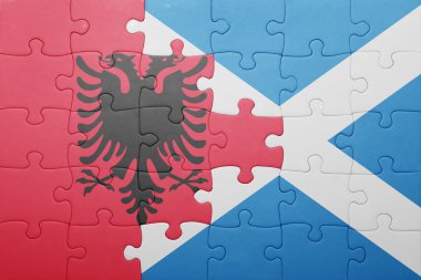 Arnavutluk ve İskoçya ulusal bayrak ile bulmaca
