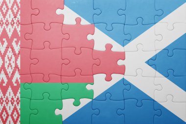 Beyaz Rusya ve İskoçya ulusal bayrak ile bulmaca