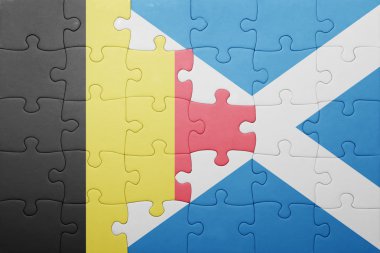 Belçika ve İskoçya ulusal bayrak ile bulmaca