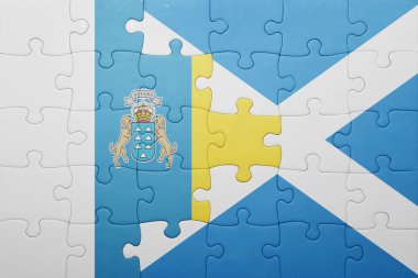 Kanarya Adaları ve İskoçya ulusal bayrak ile bulmaca