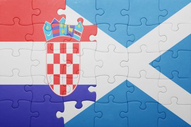 Hırvatistan ve İskoçya ulusal bayrak ile bulmaca