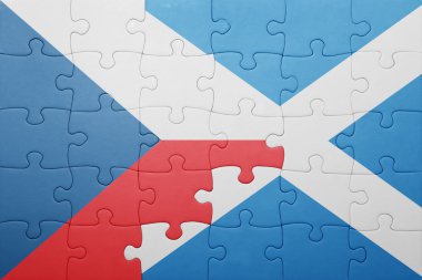 Çek Cumhuriyeti ve İskoçya ulusal bayrak ile bulmaca