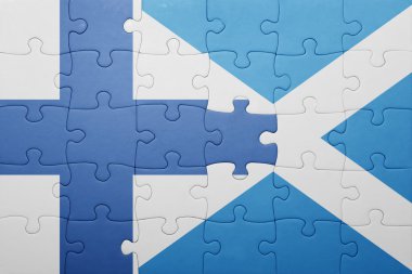 Finlandiya ve İskoçya ulusal bayrak ile bulmaca