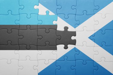 Estonya ve İskoçya ulusal bayrak ile bulmaca