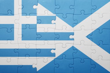 Yunanistan ve İskoçya ulusal bayrak ile bulmaca