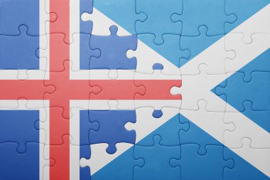 İzlanda ve İskoçya ulusal bayrak ile bulmaca