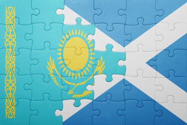 Kazakistan ve İskoçya ulusal bayrak ile bulmaca
